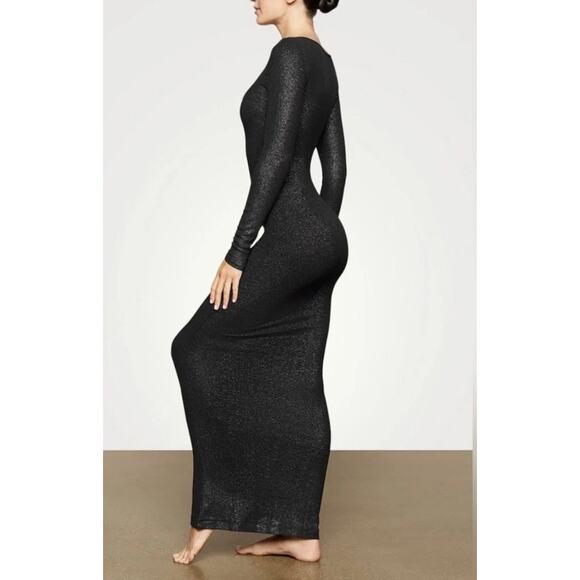 NWT. SKIMS Black Maxi Dress. - Picture 2 of 7